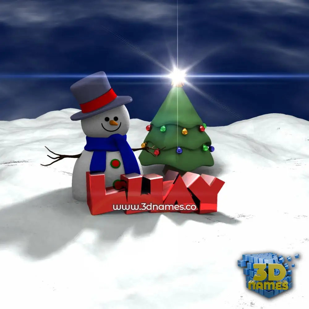 luay in Happy Xmas style - 3D name wallpaper