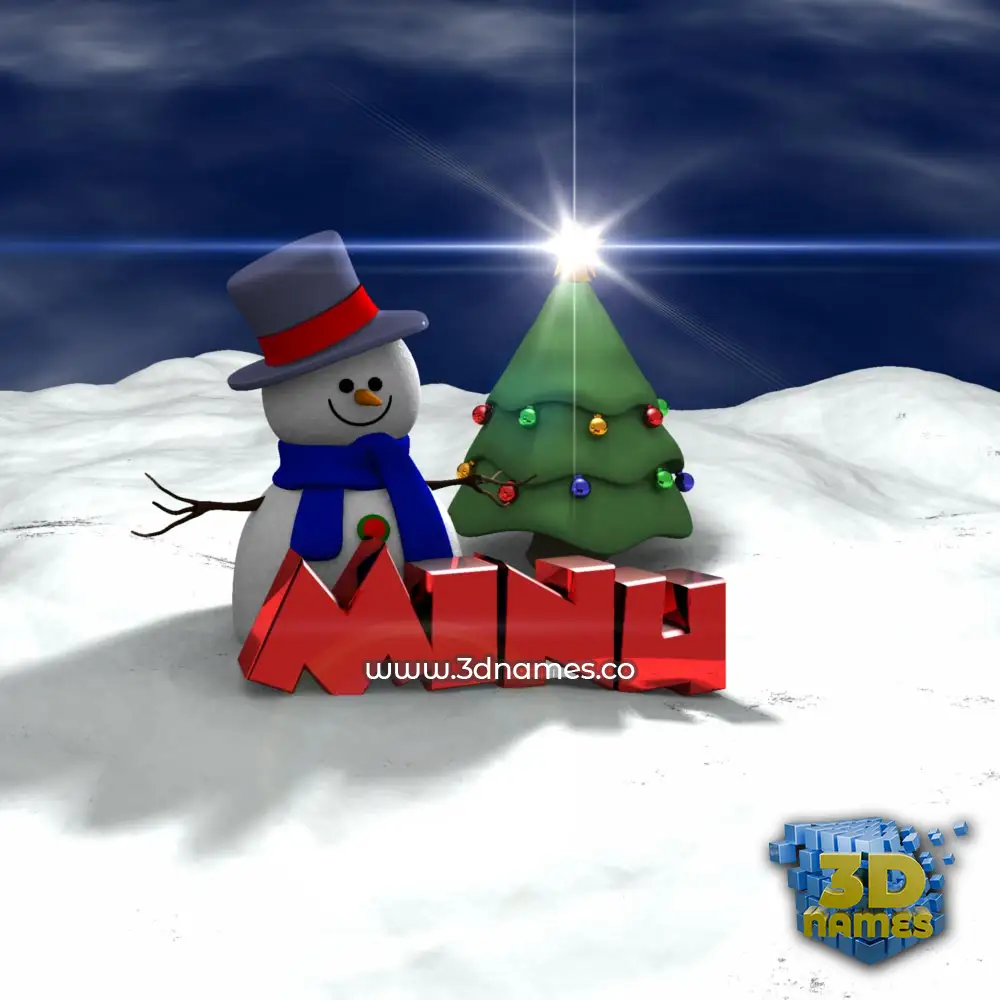 minu in Happy Xmas style - 3D name wallpaper minu in Happy Xmas style - 3D name wallpaper