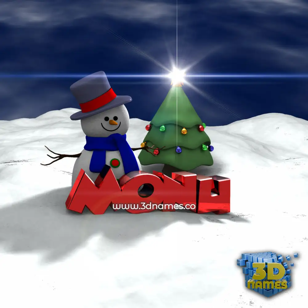 monu in Happy Xmas style - 3D name wallpaper