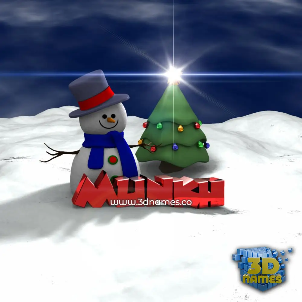 munkh in Happy Xmas style - 3D name wallpaper