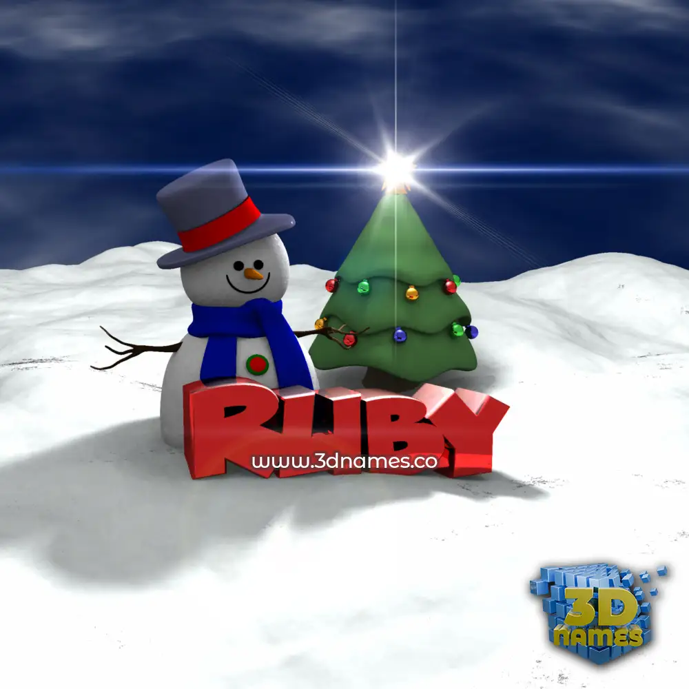 ruby in Happy Xmas style - 3D name wallpaper ruby in Happy Xmas style - 3D name wallpaper