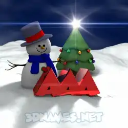 aaa in Happy Xmas style - 3D name wallpaper