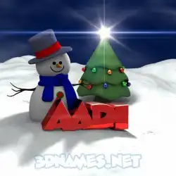 aadi in Happy Xmas style - 3D name wallpaper
