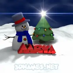 aarya in Happy Xmas style - 3D name wallpaper