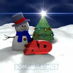 ad in Happy Xmas style - 3D name wallpaper
