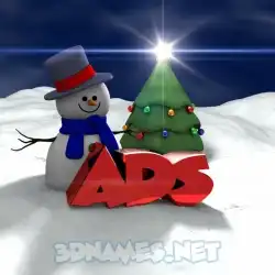 ads in Happy Xmas style - 3D name wallpaper