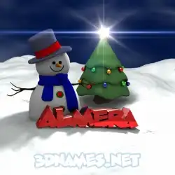 almera in Happy Xmas style - 3D name wallpaper