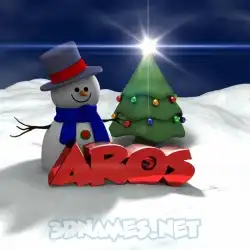 aros in Happy Xmas style - 3D name wallpaper