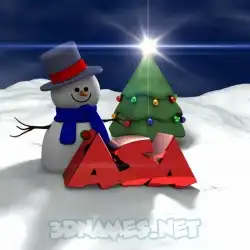 asa in Happy Xmas style - 3D name wallpaper