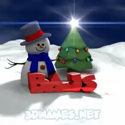 bajs in Happy Xmas style - 3D name wallpaper