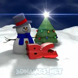 bc in Happy Xmas style - 3D name wallpaper