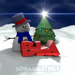bla in Happy Xmas style - 3D name wallpaper