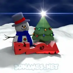 blom in Happy Xmas style - 3D name wallpaper