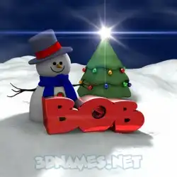 bob in Happy Xmas style - 3D name wallpaper