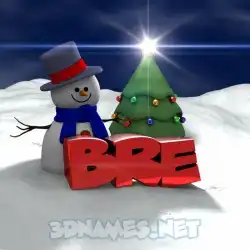 bre in Happy Xmas style - 3D name wallpaper