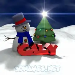 caly in Happy Xmas style - 3D name wallpaper