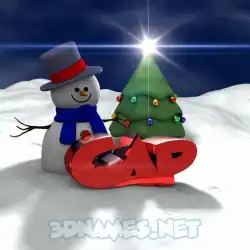 cap in Happy Xmas style - 3D name wallpaper
