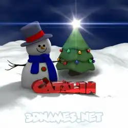 catalin in Happy Xmas style - 3D name wallpaper