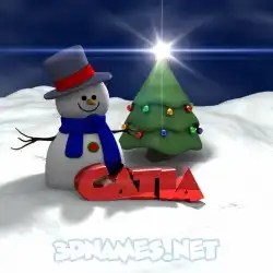 catia in Happy Xmas style - 3D name wallpaper