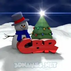 cbr in Happy Xmas style - 3D name wallpaper