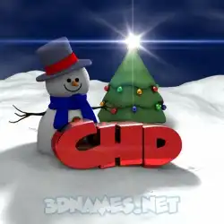 chd in Happy Xmas style - 3D name wallpaper