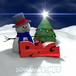 dag in Happy Xmas style - 3D name wallpaper