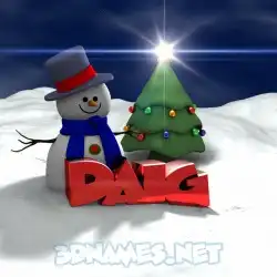 daig in Happy Xmas style - 3D name wallpaper