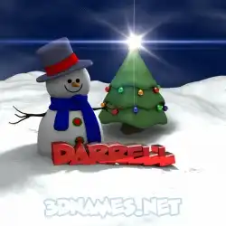darrell in Happy Xmas style - 3D name wallpaper