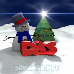 das in Happy Xmas style - 3D name wallpaper