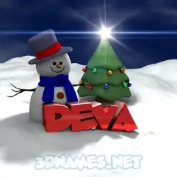 deva in Happy Xmas style - 3D name wallpaper