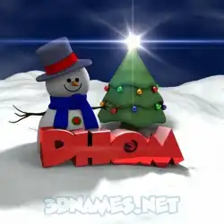 dhom in Happy Xmas style - 3D name wallpaper