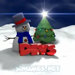 divs in Happy Xmas style - 3D name wallpaper