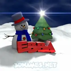 ebba in Happy Xmas style - 3D name wallpaper