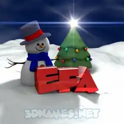 efa in Happy Xmas style - 3D name wallpaper
