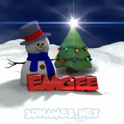 emgee in Happy Xmas style - 3D name wallpaper