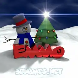 emmo in Happy Xmas style - 3D name wallpaper