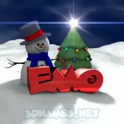 emo in Happy Xmas style - 3D name wallpaper