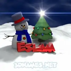 eslam in Happy Xmas style - 3D name wallpaper