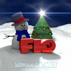 fio in Happy Xmas style - 3D name wallpaper
