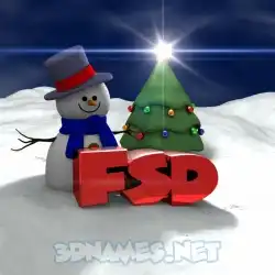 fsd in Happy Xmas style - 3D name wallpaper