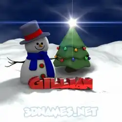 gillian in Happy Xmas style - 3D name wallpaper