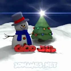 god jul in Happy Xmas style - 3D name wallpaper