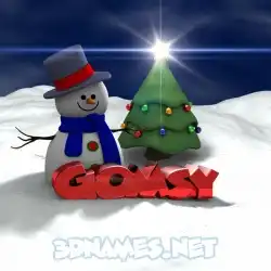 gomsy in Happy Xmas style - 3D name wallpaper