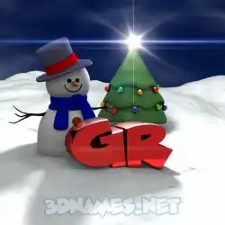 gr in Happy Xmas style - 3D name wallpaper
