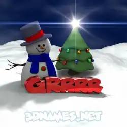 grrrr in Happy Xmas style - 3D name wallpaper