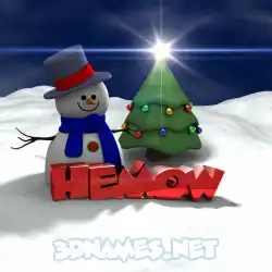 hemow in Happy Xmas style - 3D name wallpaper