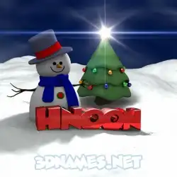 hnoon in Happy Xmas style - 3D name wallpaper