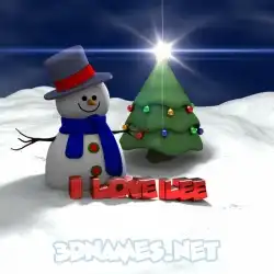 i love lee in Happy Xmas style - 3D name wallpaper