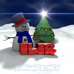 ilir in Happy Xmas style - 3D name wallpaper