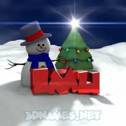 imu in Happy Xmas style - 3D name wallpaper